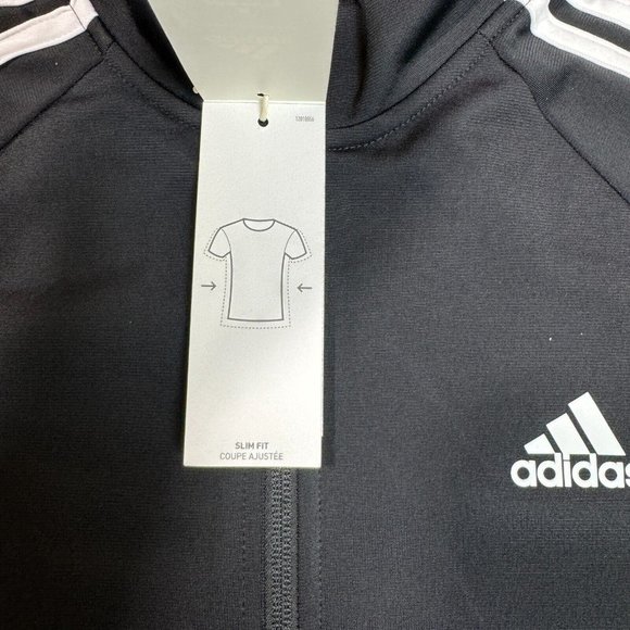 Adidas Women's M Slim Fit Warm-Up 3-Stripes Athletic Track Jacket Full Zip NEW - Picture 4 of 15